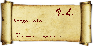 Varga Lola névjegykártya