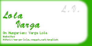 lola varga business card